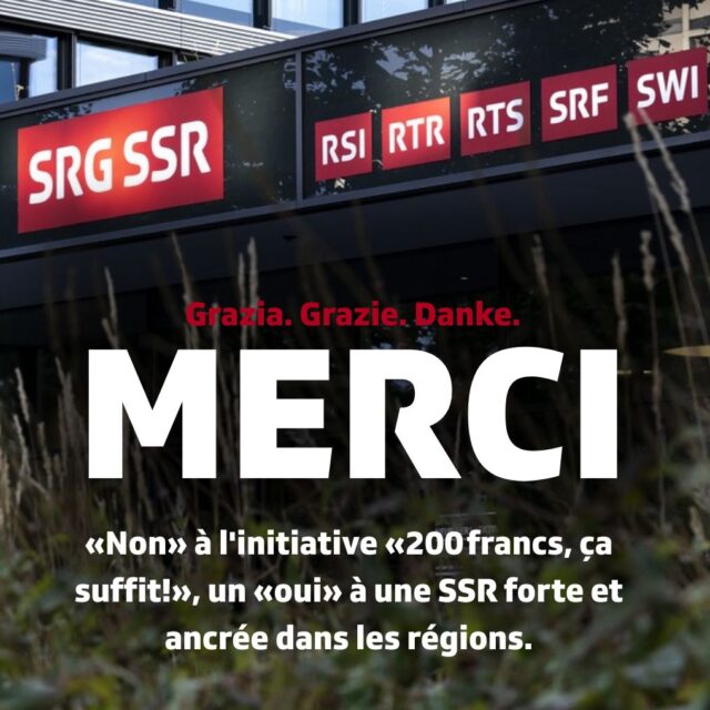 Le peuple suisse rejette l'initiative SSR